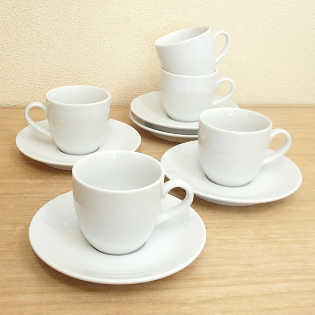コーヒーカップソーサー 5客セット ホテル ベーシック 白　 洋食器 業務用 商品番号：y10-23-9-5s
